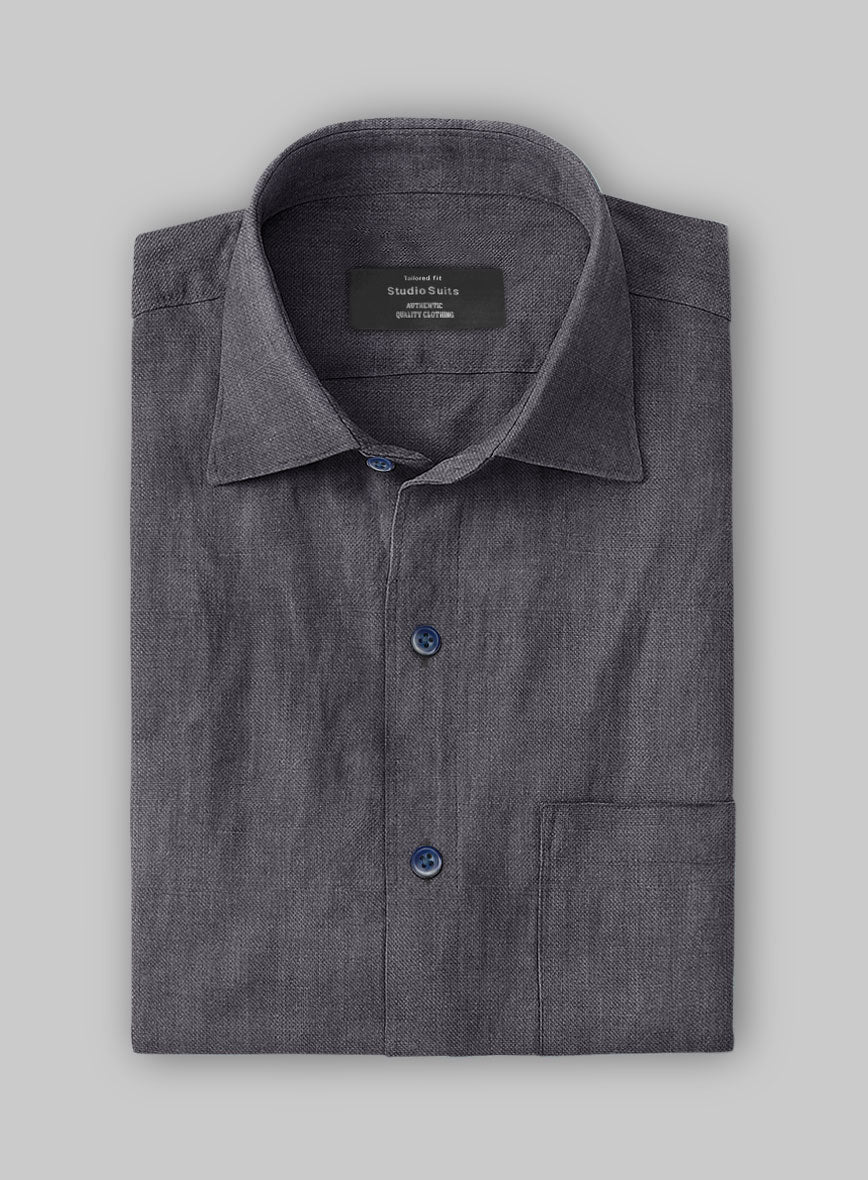 European Haze Purple Linen Shirt - StudioSuits