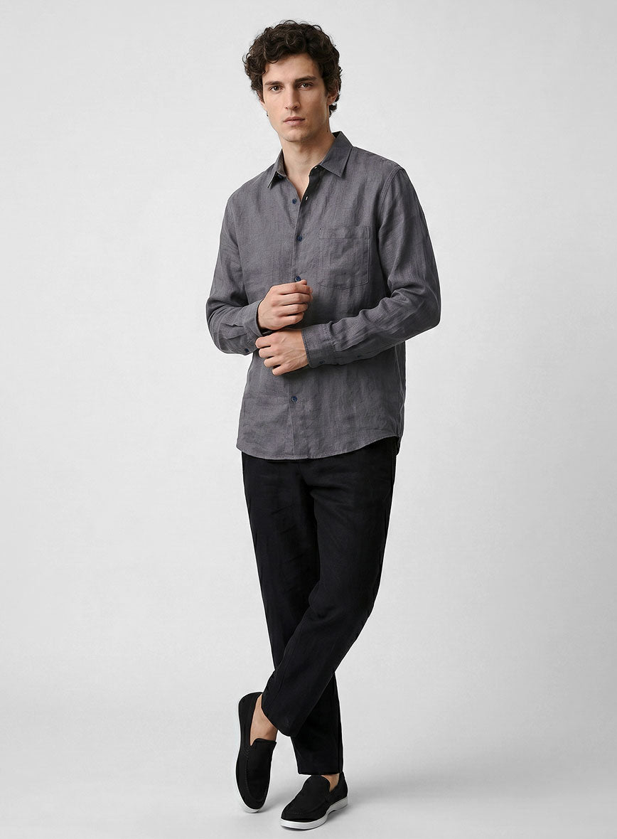 European Haze Purple Linen Shirt - StudioSuits