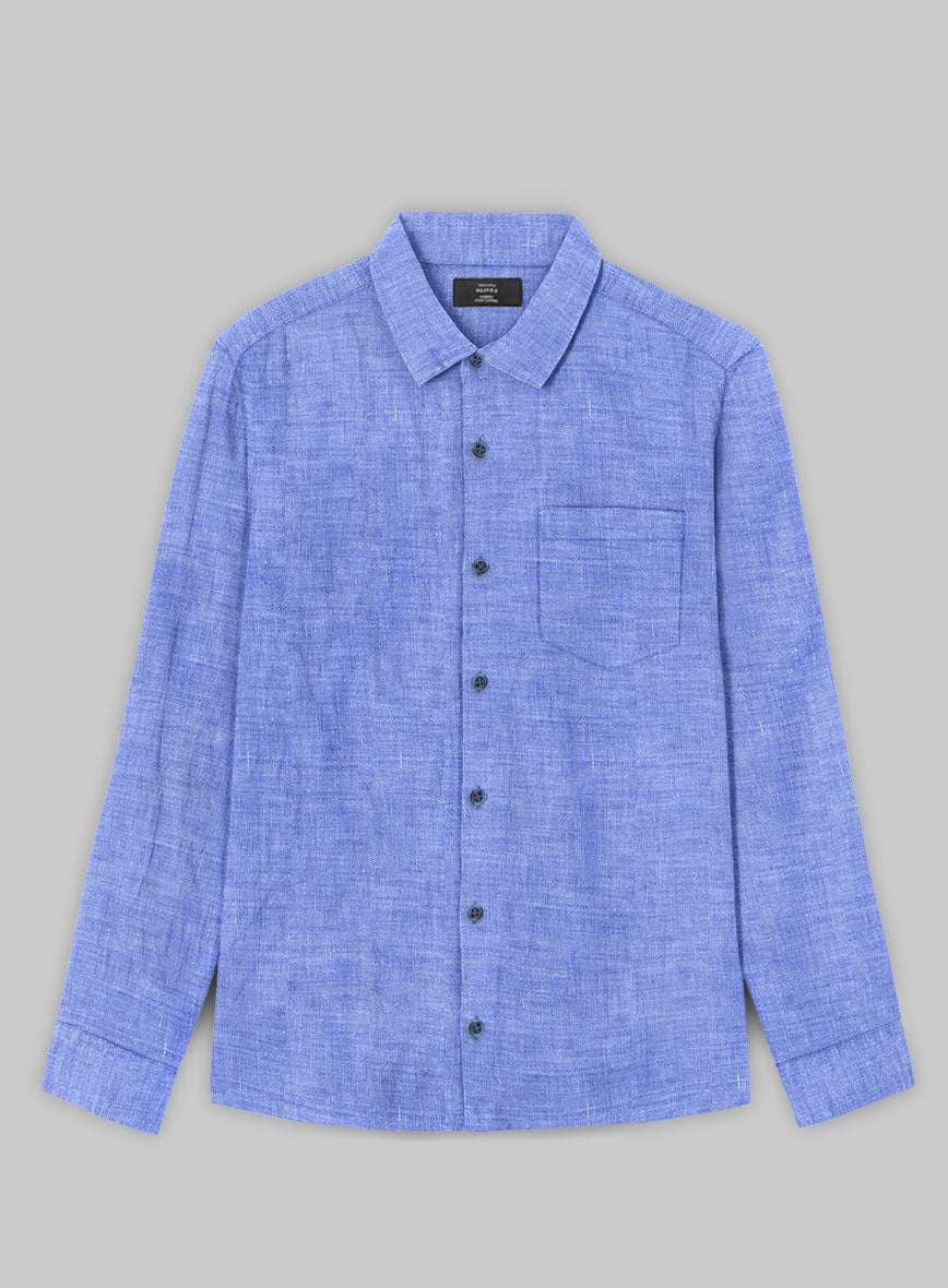 European Jordy Blue Linen Shirt - StudioSuits