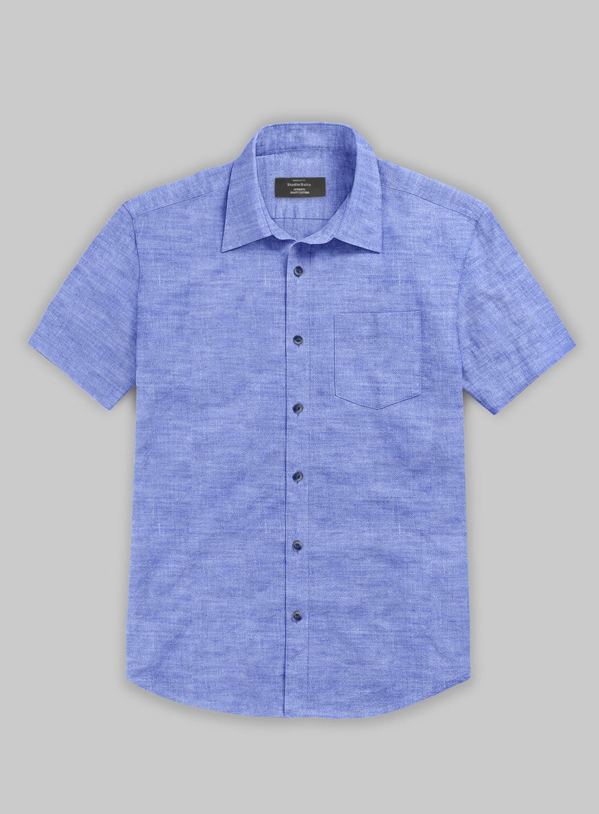 European Jordy Blue Linen Shirt - StudioSuits