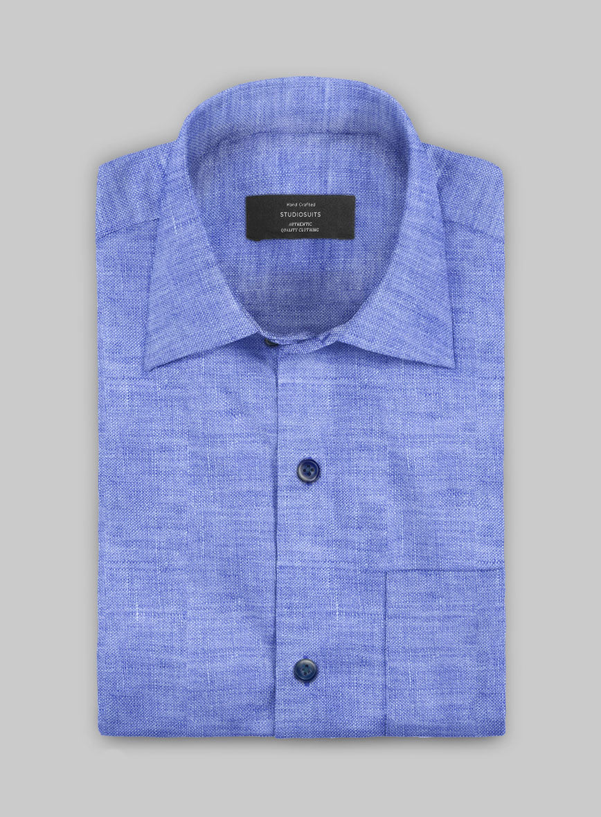 European Jordy Blue Linen Shirt