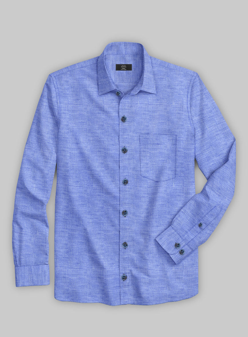 European Jordy Blue Linen Shirt