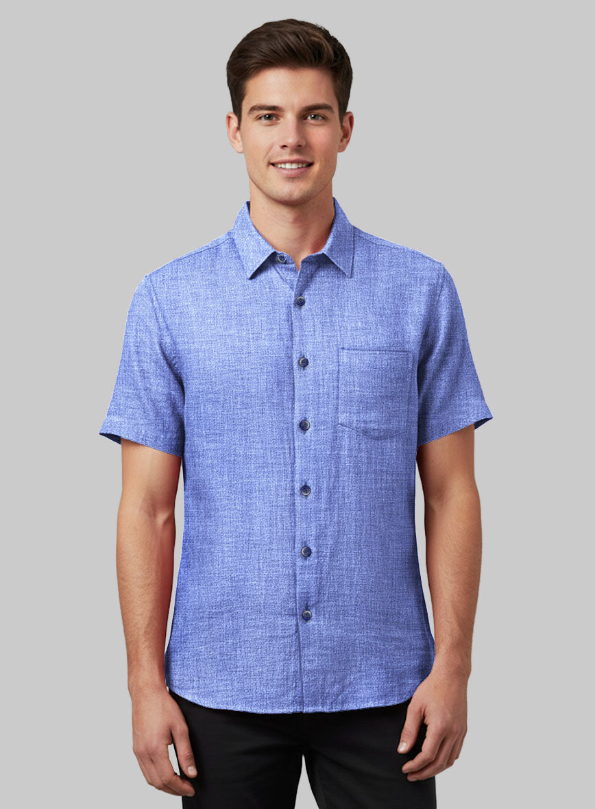 European Jordy Blue Linen Shirt - StudioSuits