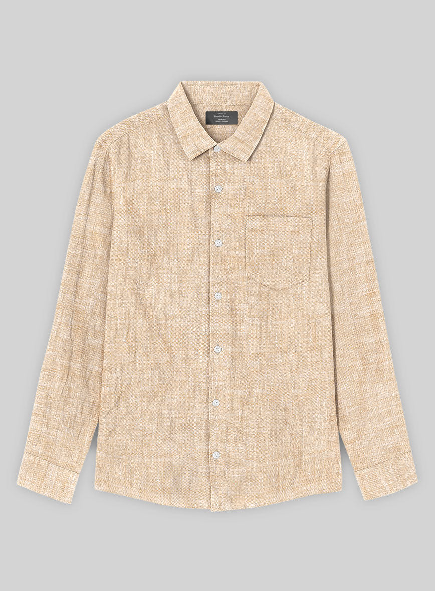 European Light Brown Linen Shirt - StudioSuits