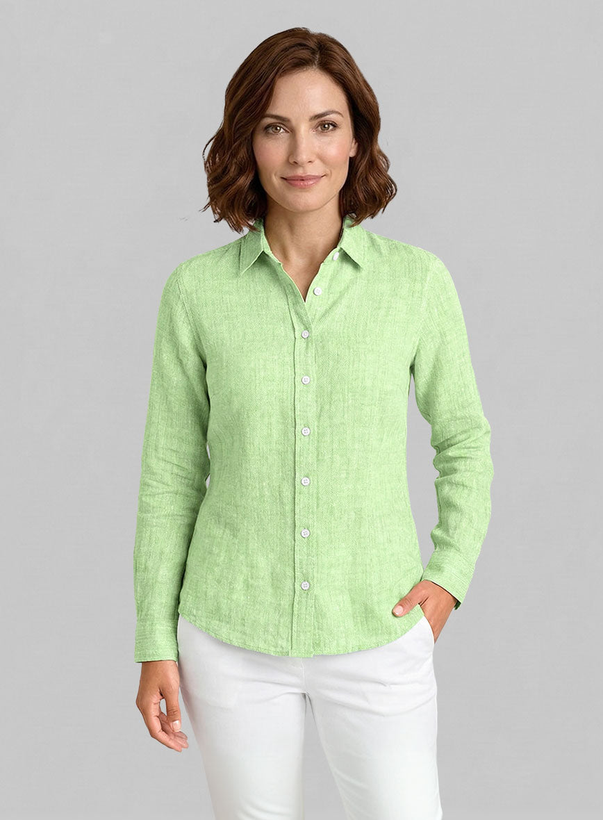 Women's European Light Green Shirt - StudioSuits