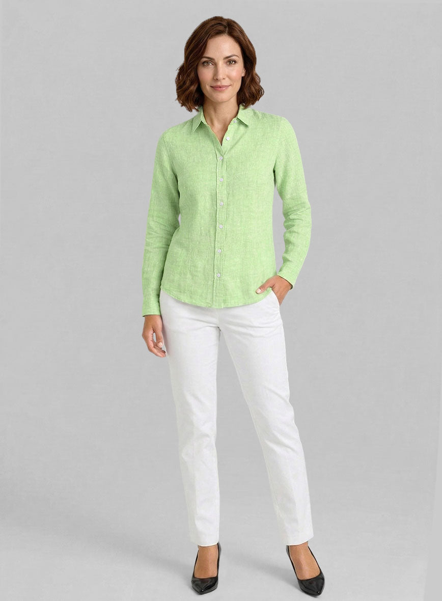 Women's European Light Green Shirt - StudioSuits