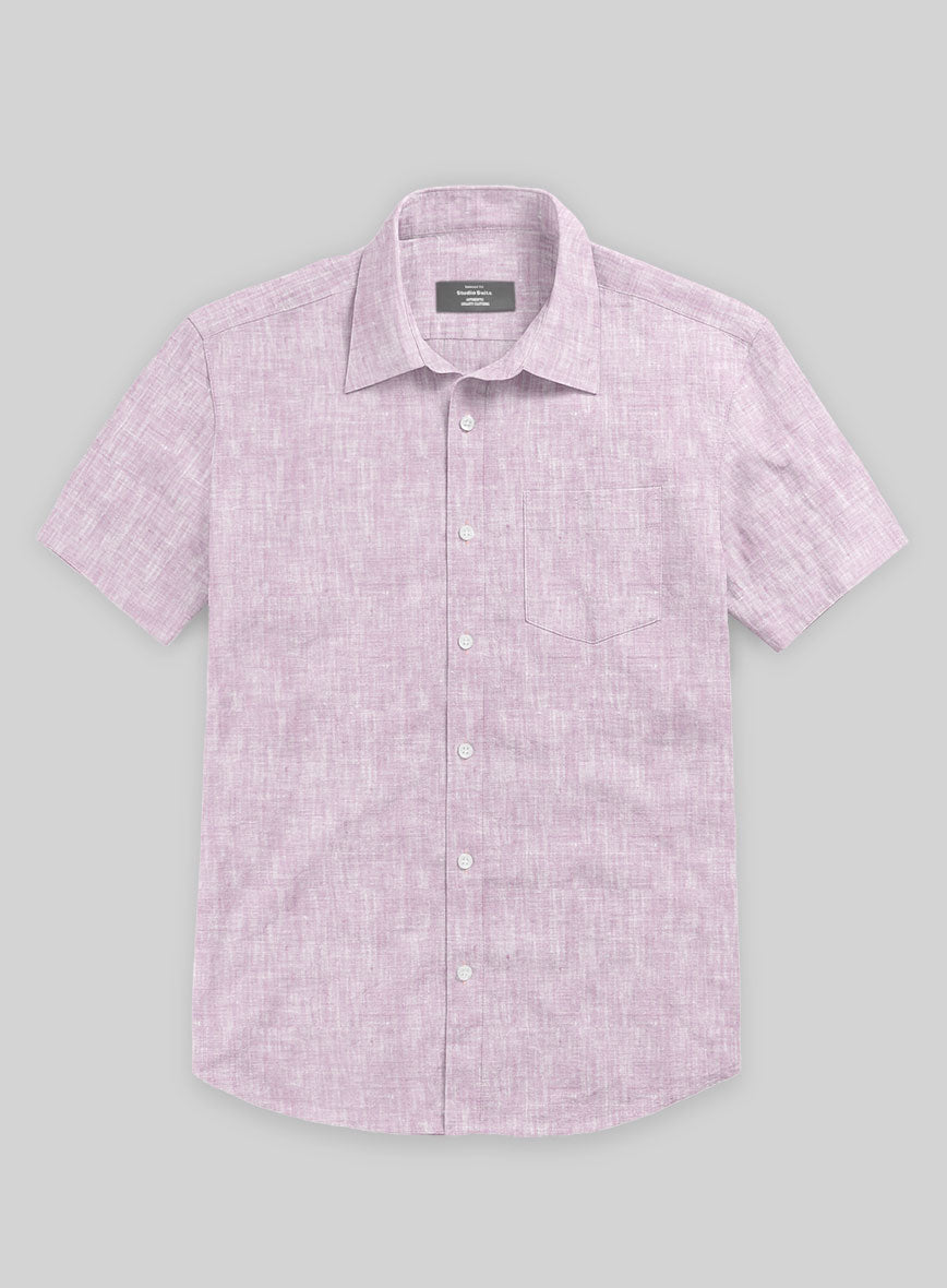 European Light Violet Linen Shirt - StudioSuits