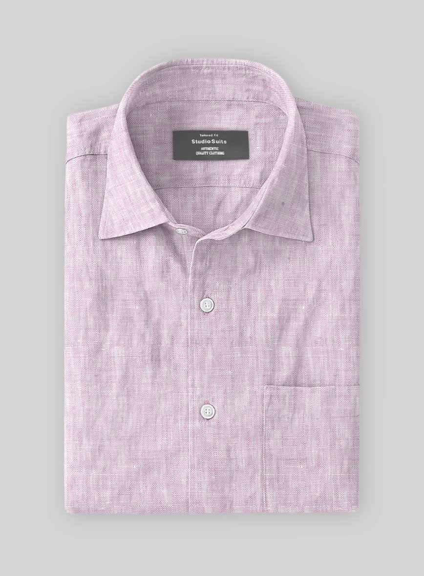 European Light Violet Linen Shirt - StudioSuits