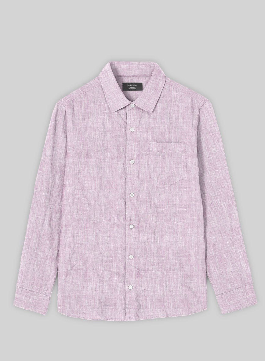 European Light Violet Linen Shirt - StudioSuits