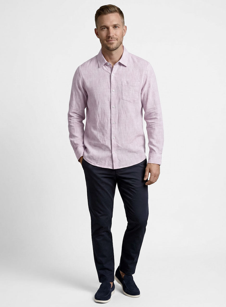 European Light Violet Linen Shirt - StudioSuits