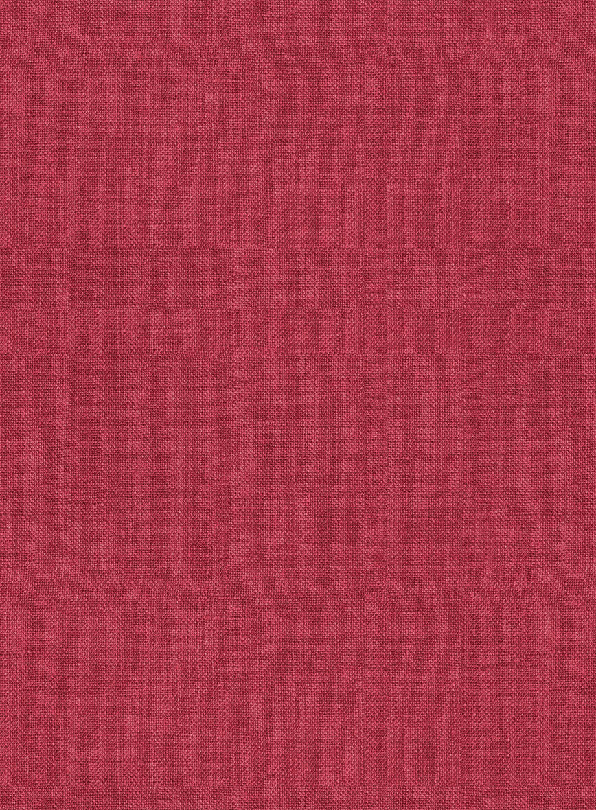 European Melon Red Linen Shirt - StudioSuits