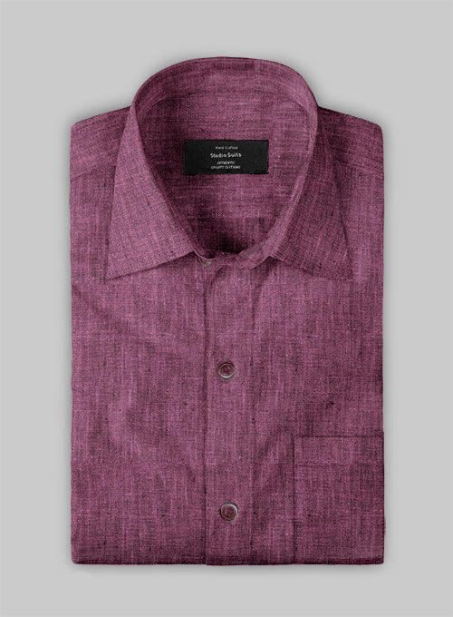 European Orchid Purple Linen Shirt - StudioSuits