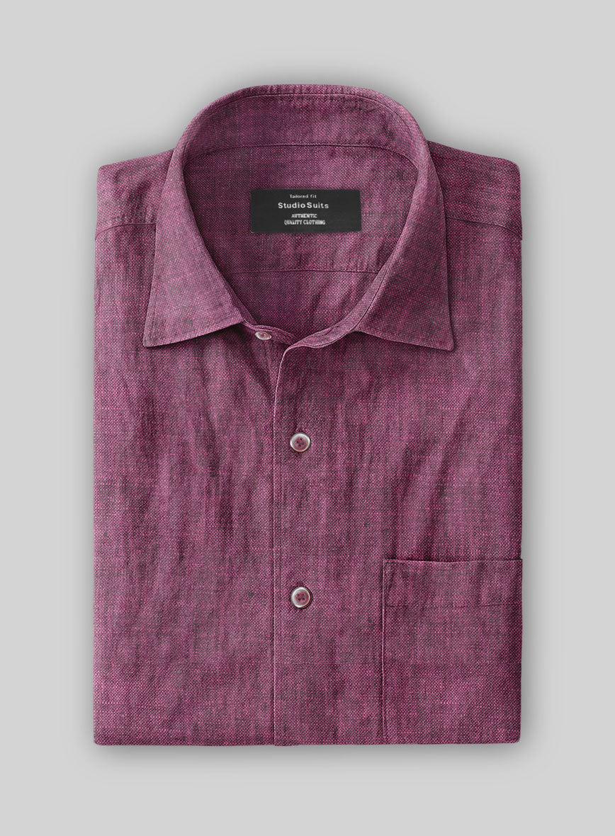 European Orchid Purple Linen Shirt - StudioSuits