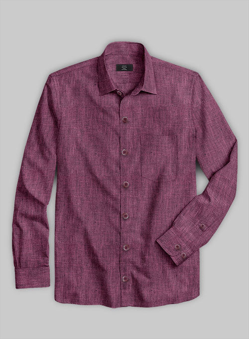 European Orchid Purple Linen Shirt - StudioSuits