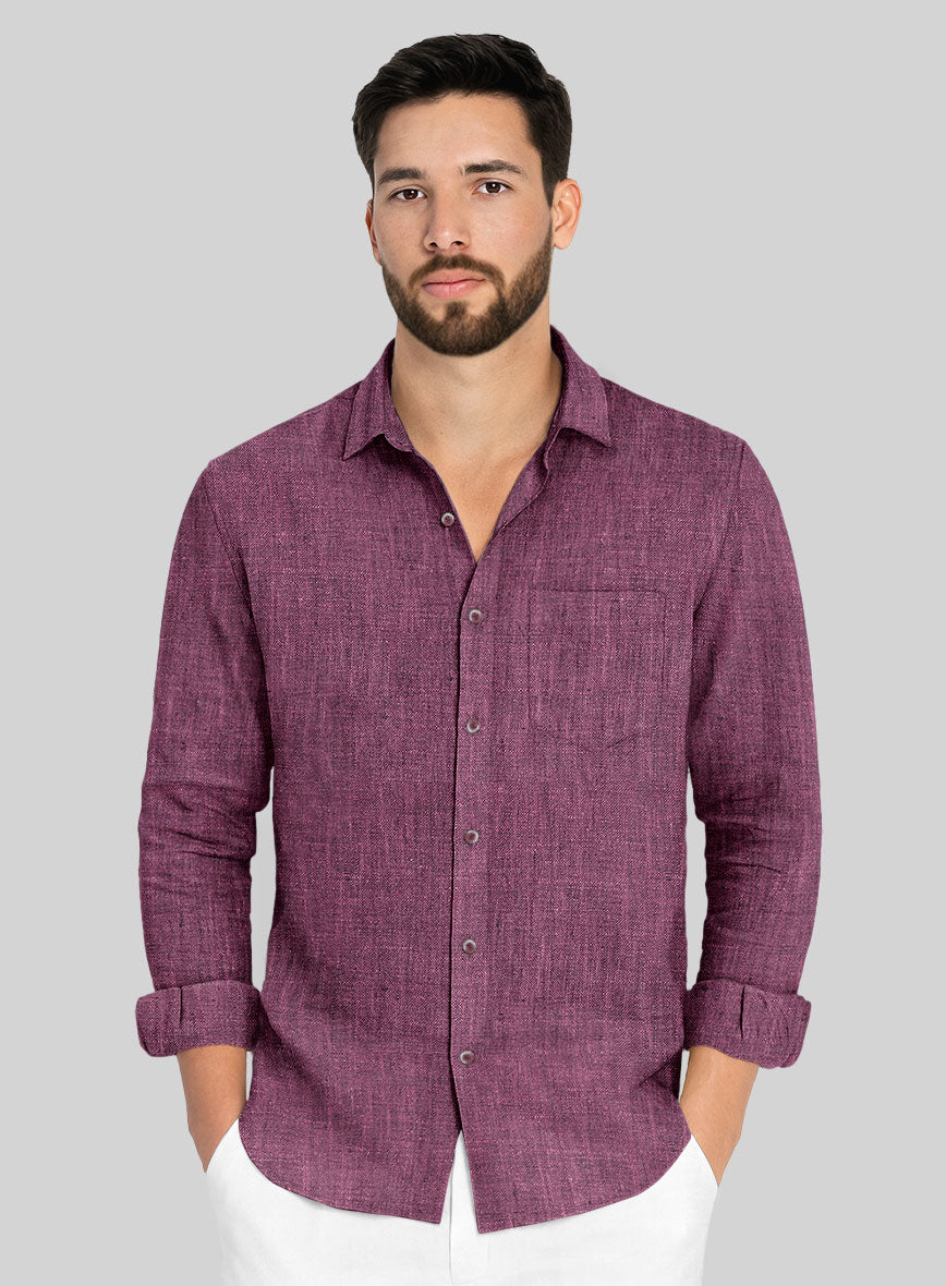 European Orchid Purple Linen Shirt - StudioSuits