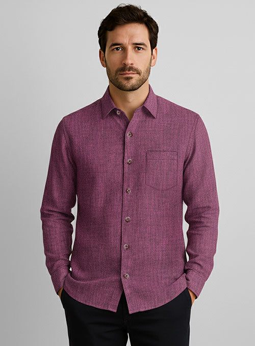European Orchid Purple Linen Shirt - StudioSuits