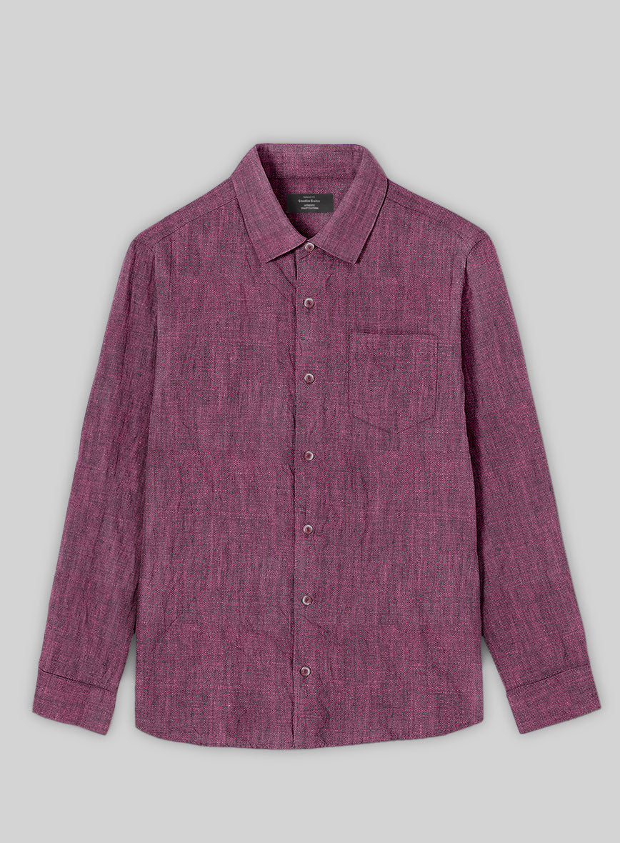 European Orchid Purple Linen Shirt - StudioSuits