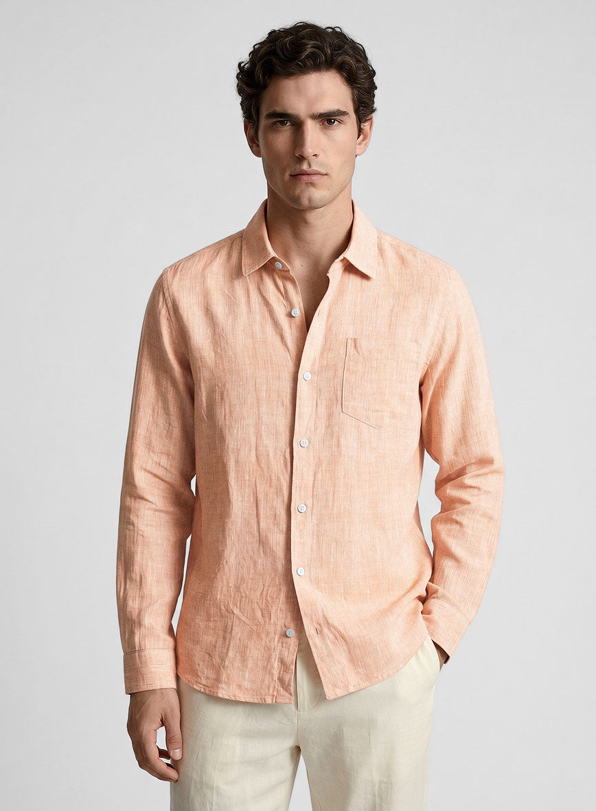 orange dress shirts for men Men's European Pale Linen Shirt by StudioSuits chlorine bleach when needed Color:Black As Picture division:ready-to-wear Didi Crewneck Dress by