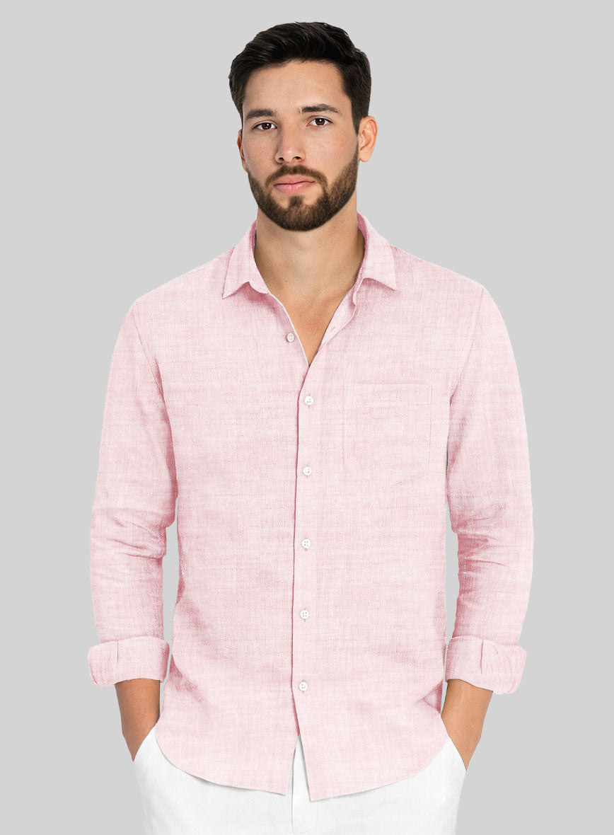 European Pink Linen Shirt - StudioSuits