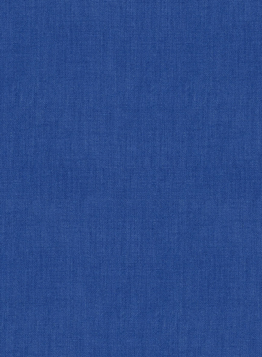 European Sapphire Blue Linen Shirt - StudioSuits