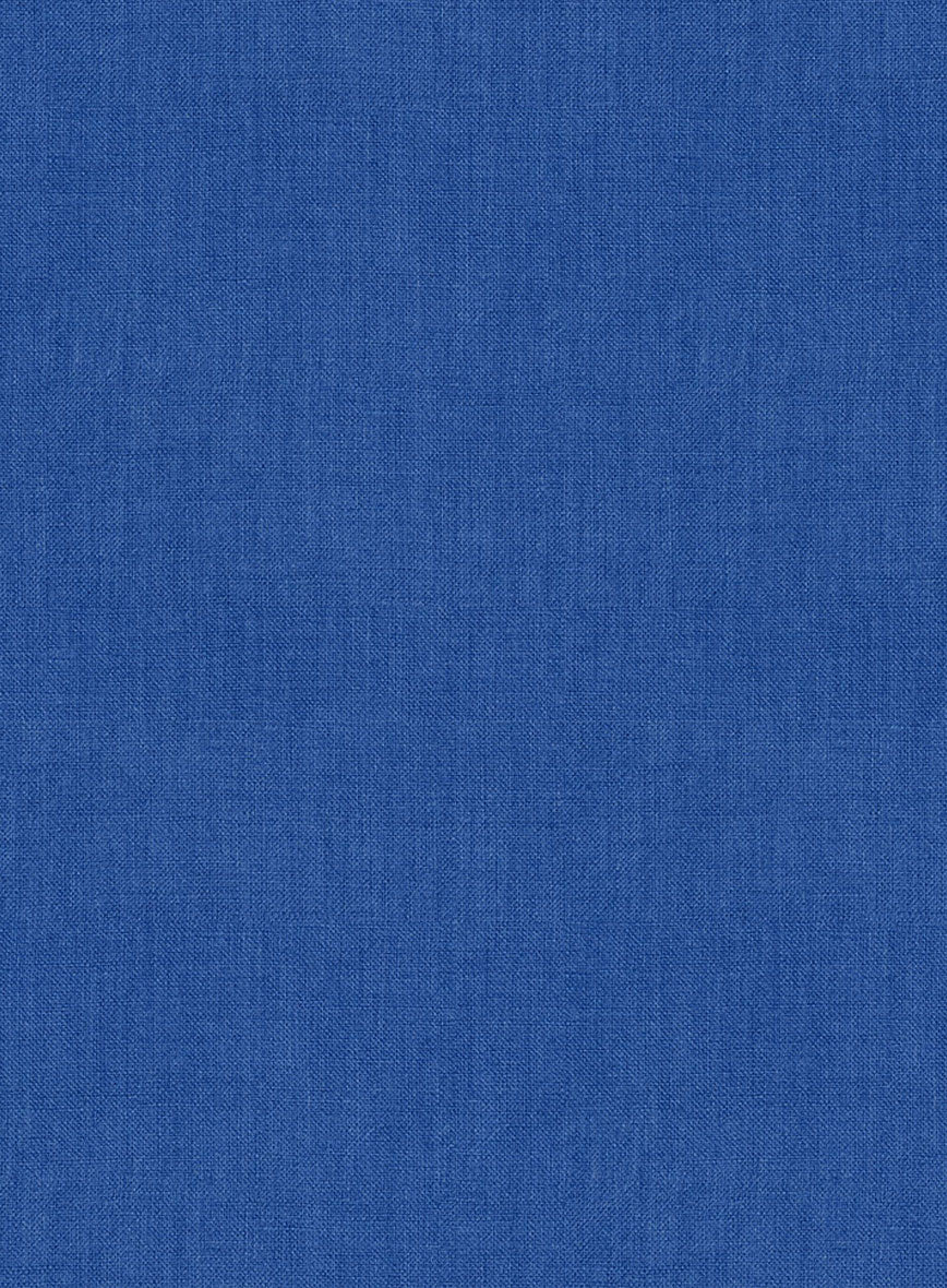 European Sapphire Blue Linen Shirt - StudioSuits