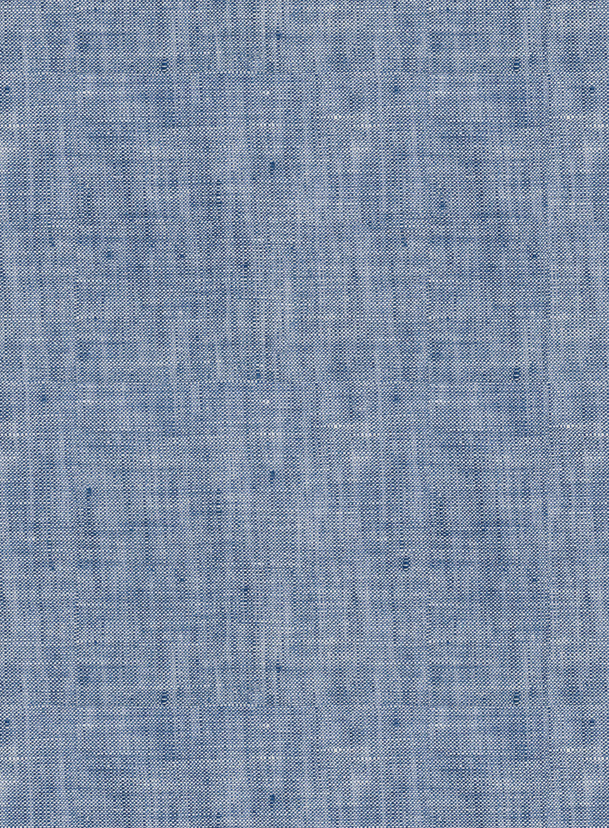 European Smalt Blue Linen Shirt - StudioSuits