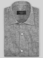 European Smoky Black Linen Shirt - StudioSuits