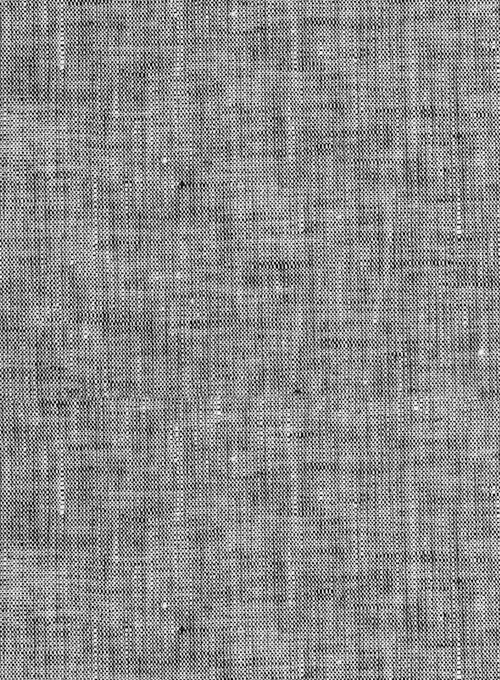 European Smoky Black Linen Shirt - StudioSuits