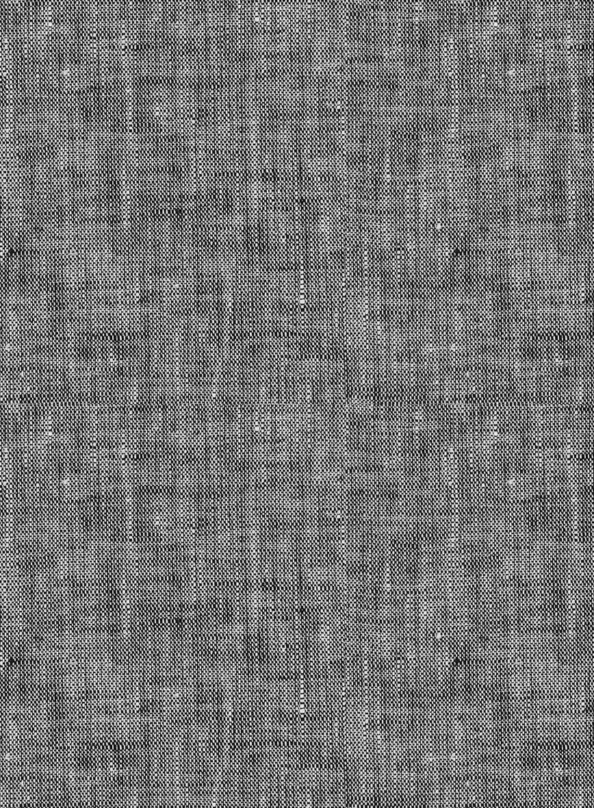 European Smoky Black Linen Shirt - StudioSuits