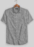 European Smoky Black Linen Shirt - StudioSuits