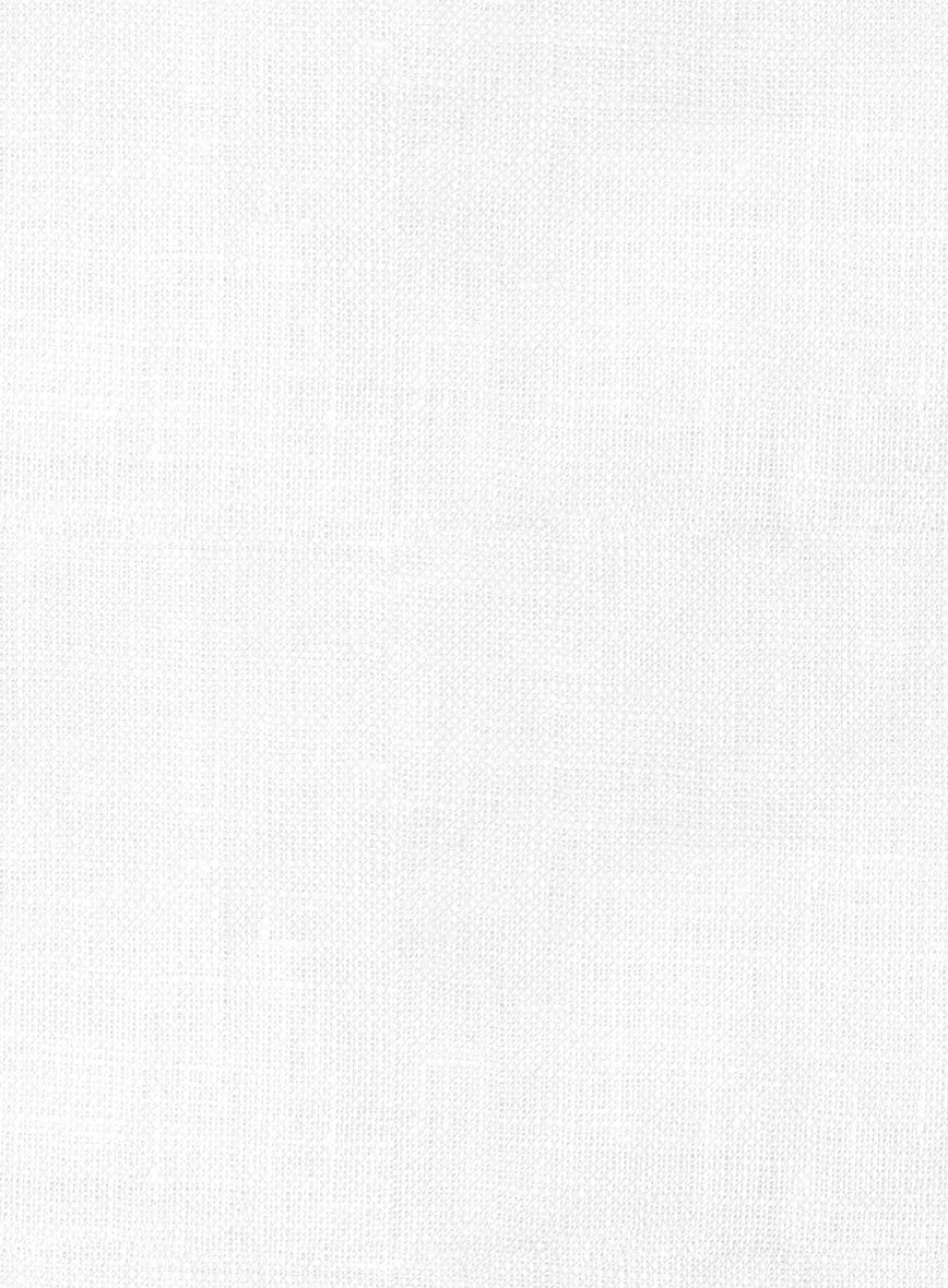 European White Linen Penguin Embroidered Shirt - StudioSuits