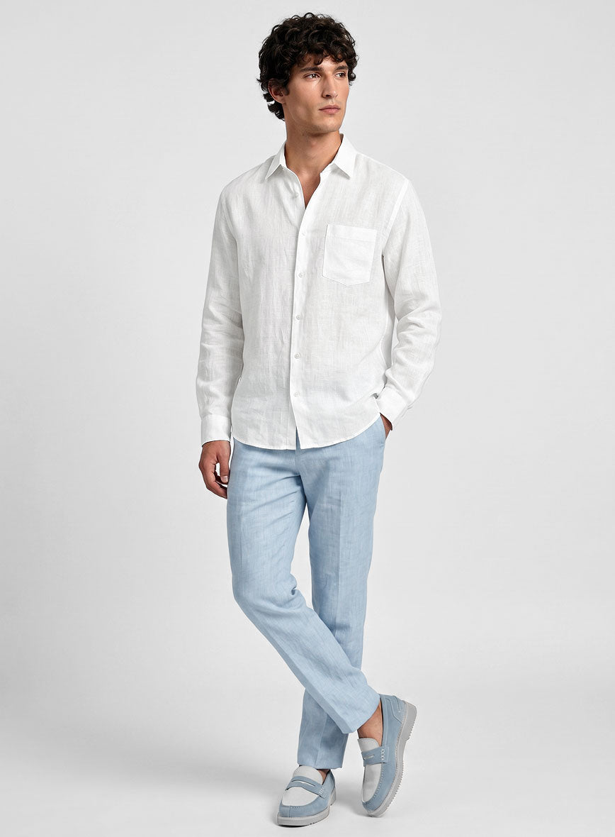 European White Linen Shirt - StudioSuits