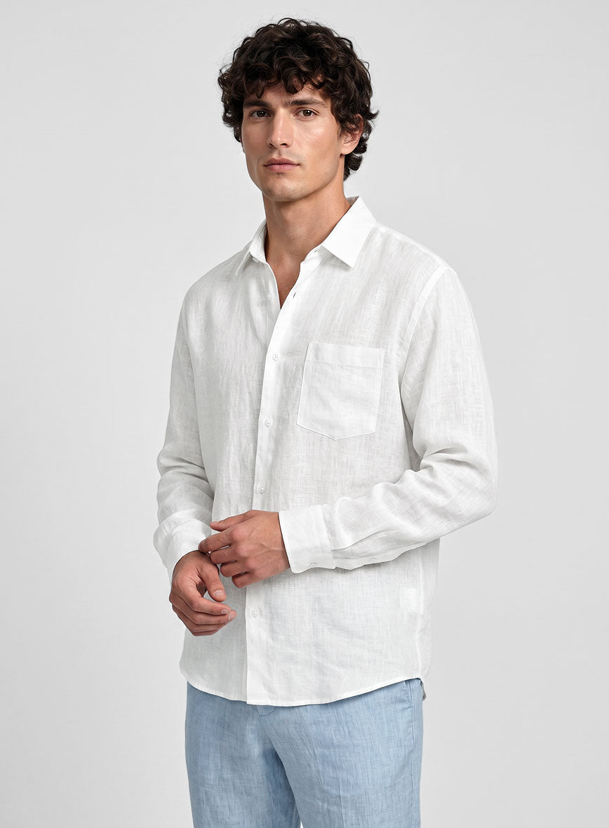 European White Linen Shirt - StudioSuits