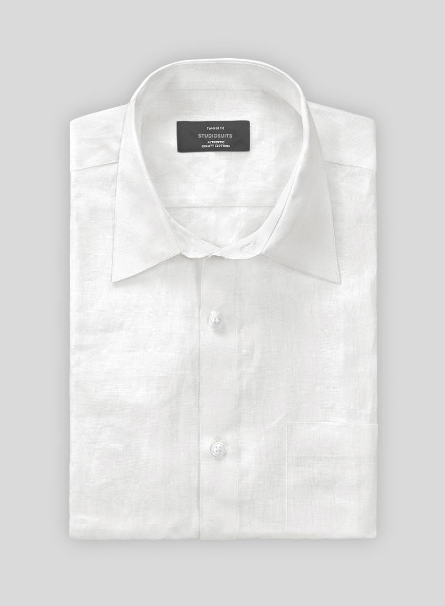 European White Linen Shirt - StudioSuits