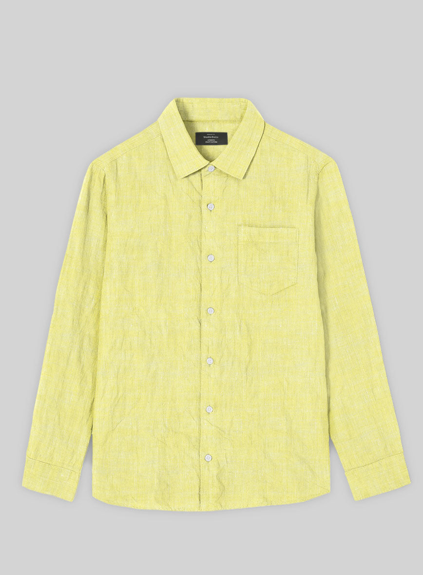 European Yellow Linen Shirt - StudioSuits