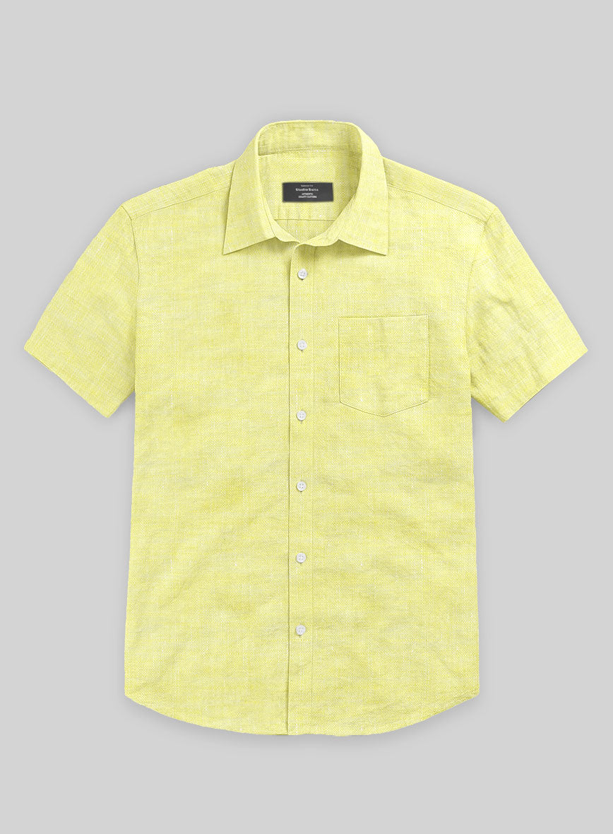 European Yellow Linen Shirt - StudioSuits
