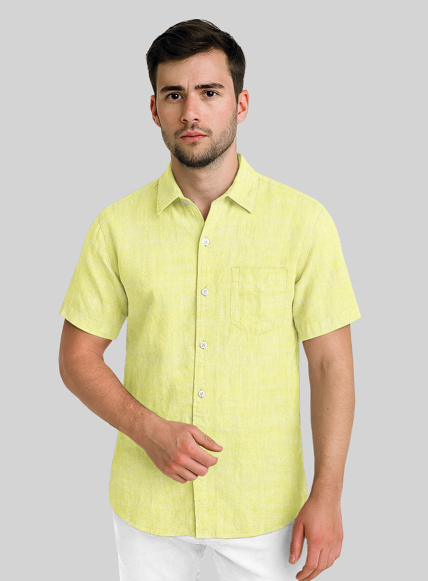 European Yellow Linen Shirt - StudioSuits