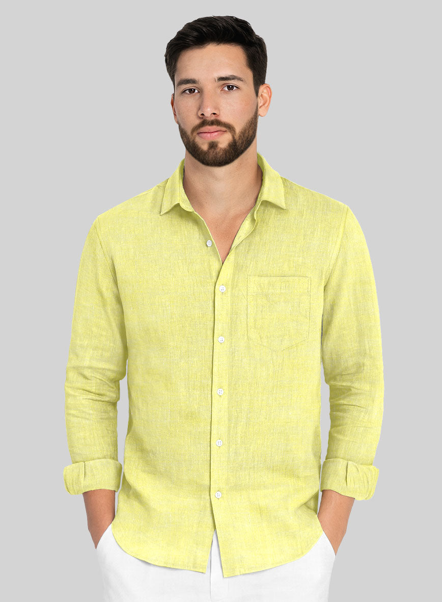 European Yellow Linen Shirt - StudioSuits