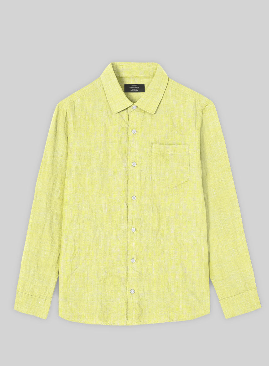 European Yellow Linen Shirt - StudioSuits