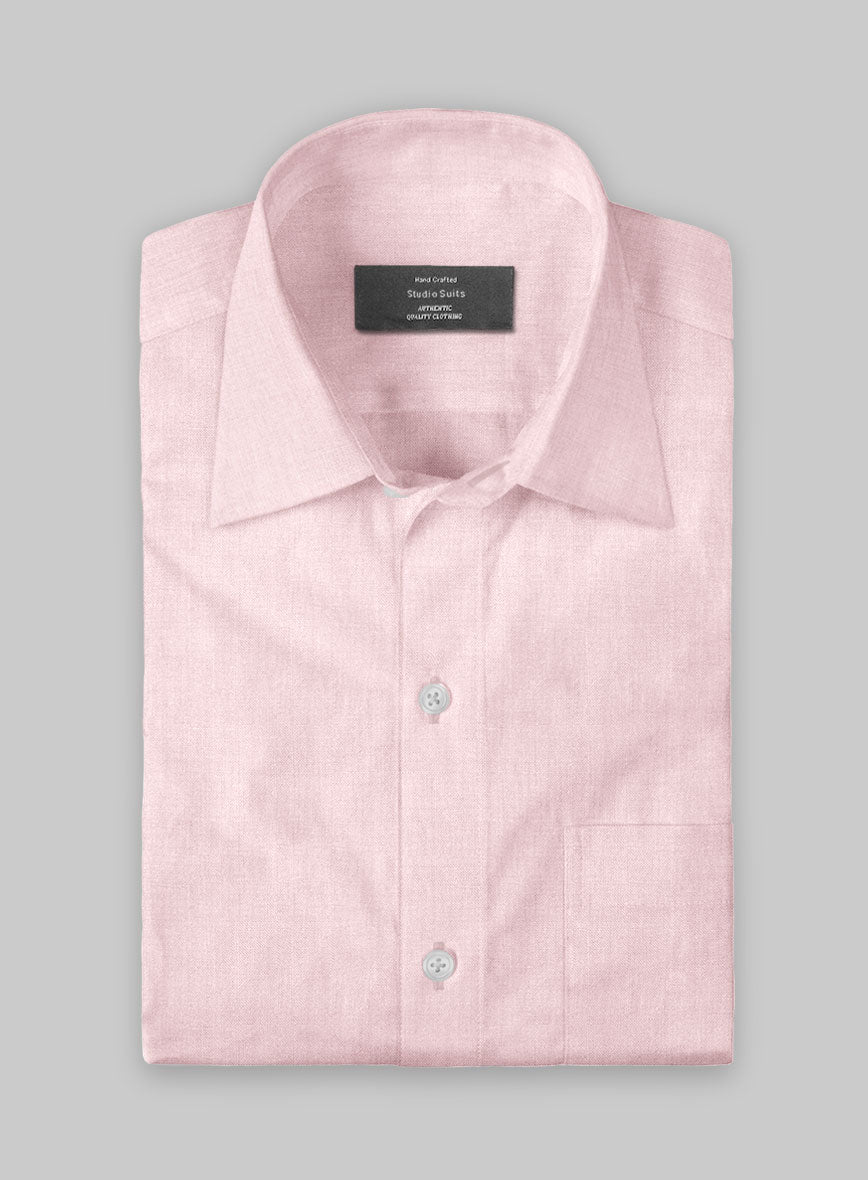 European Pink Linen Shirt - StudioSuits
