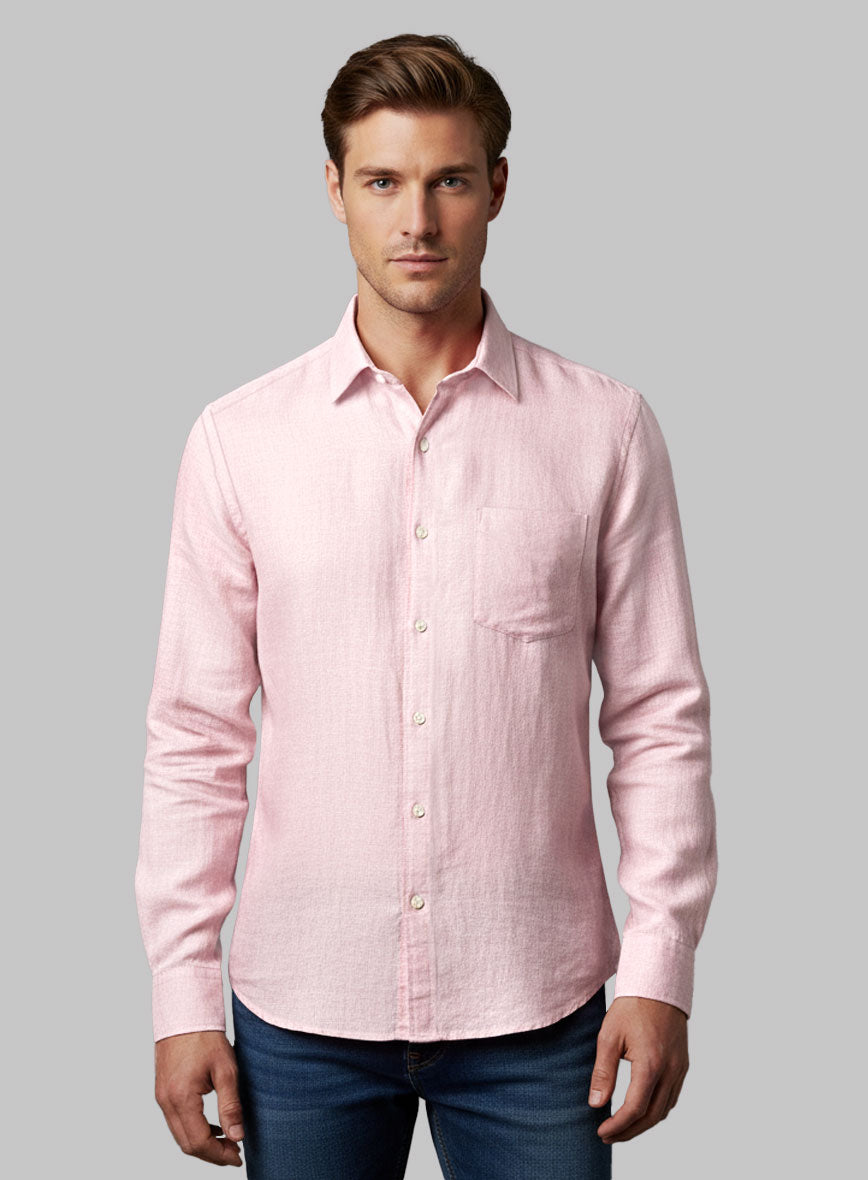 European Pink Linen Shirt - StudioSuits