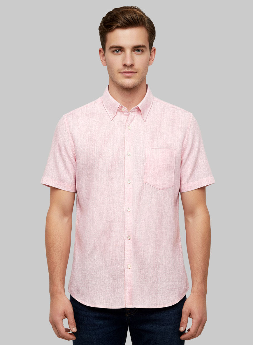 European Pink Linen Shirt - StudioSuits
