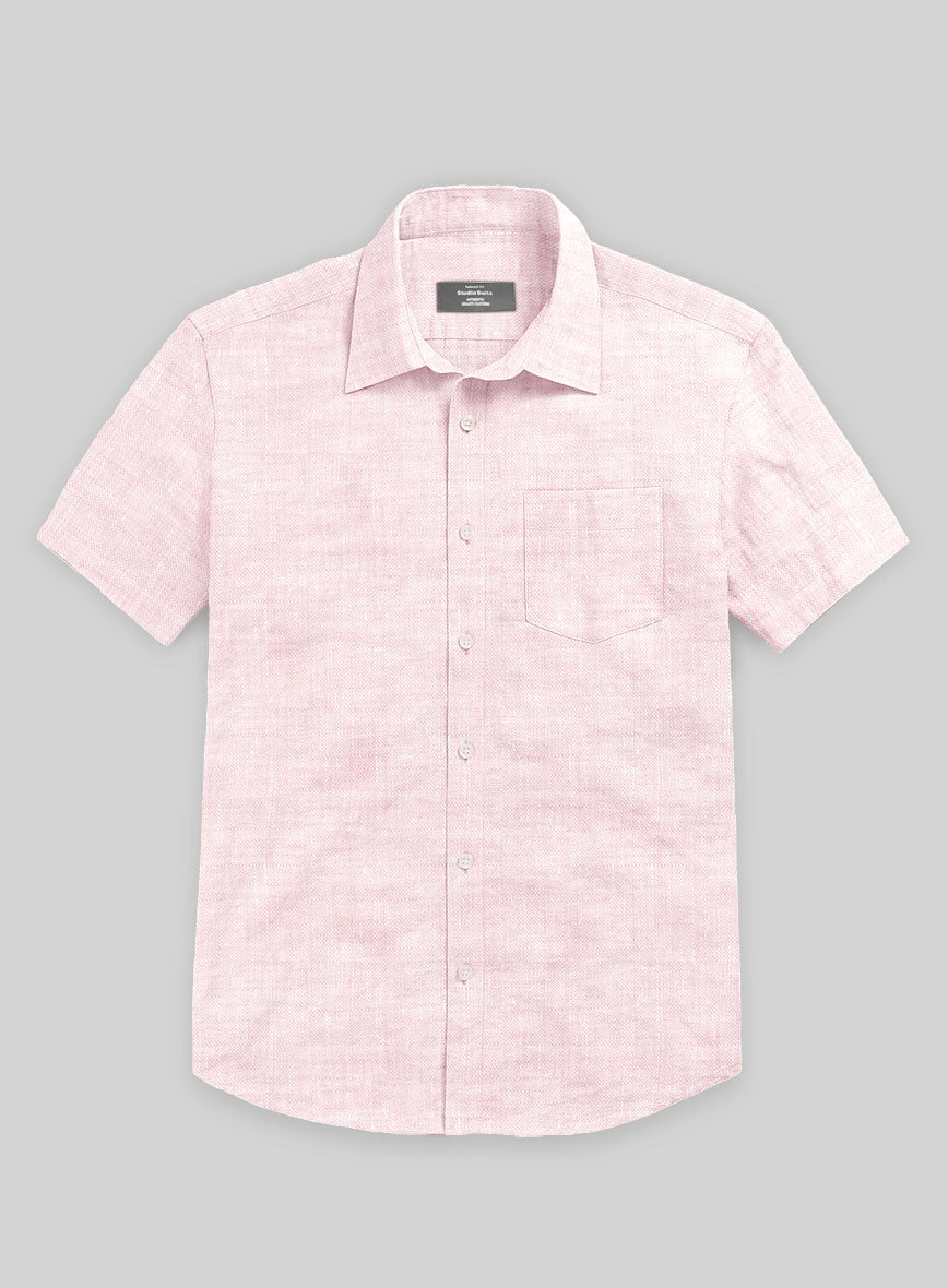 European Pink Linen Shirt - StudioSuits