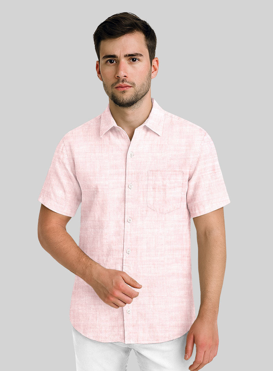 European Pink Linen Shirt - StudioSuits