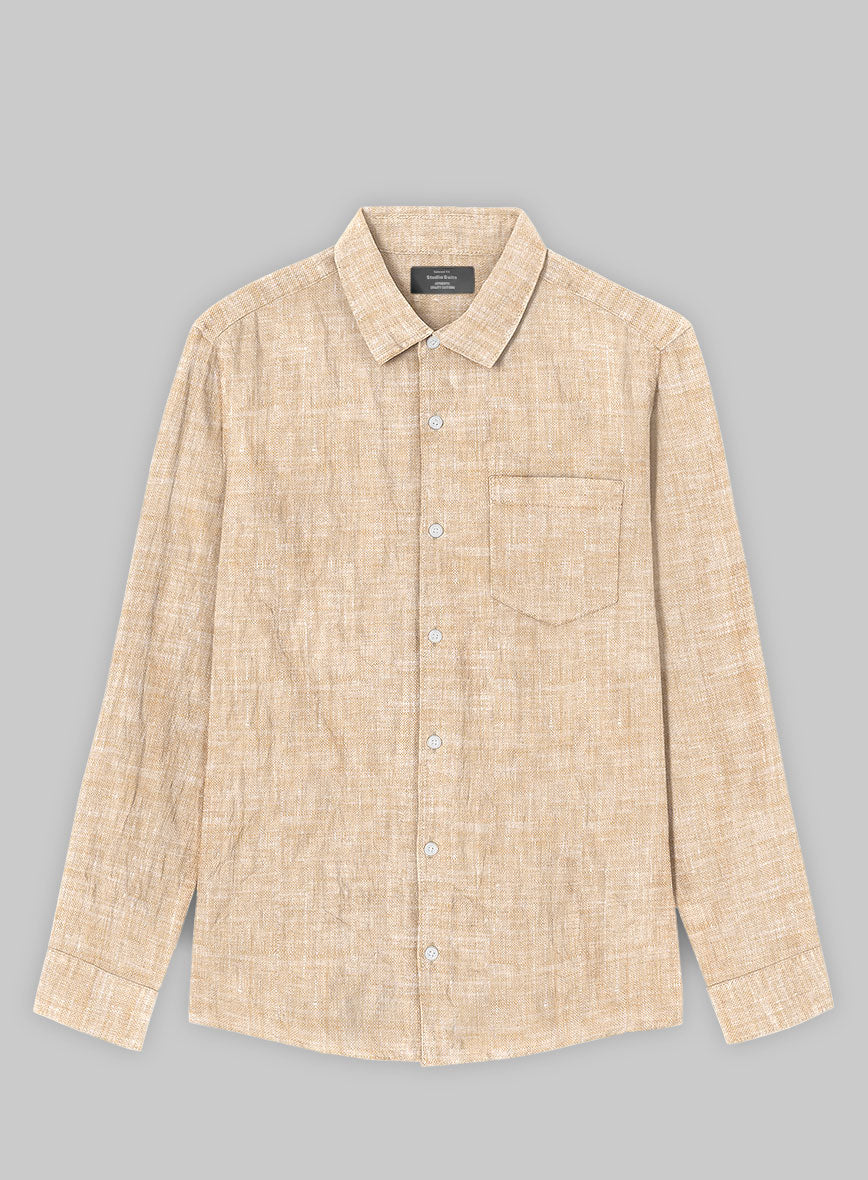 European Light Brown Linen Shirt - StudioSuits