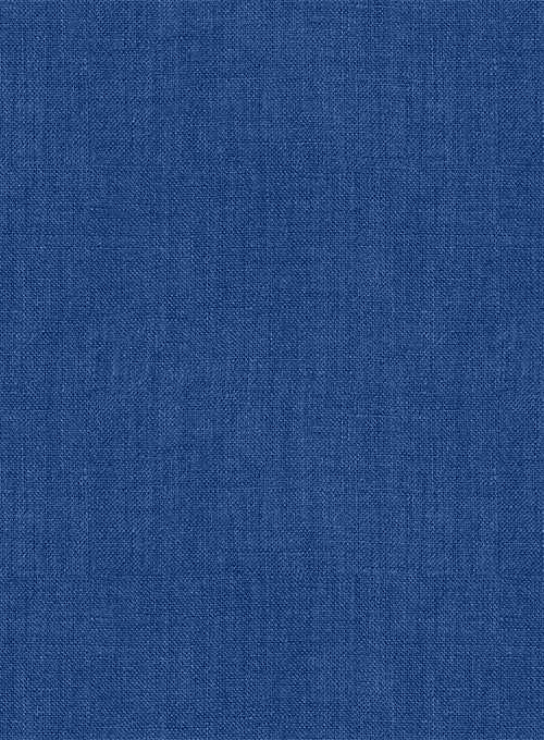 European Sapphire Blue Linen Shirt - StudioSuits