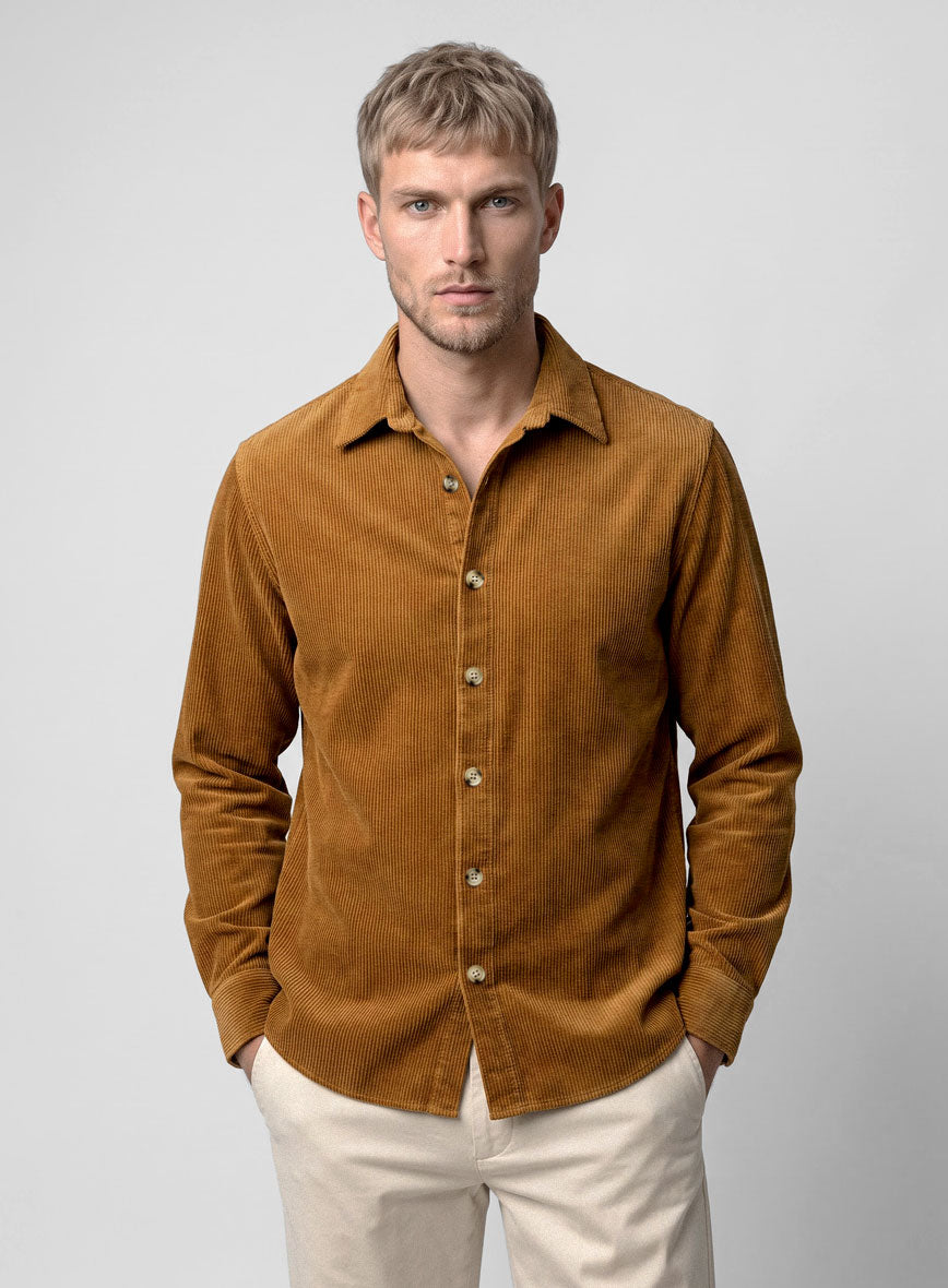 Tan Corduroy Shirt - StudioSuits