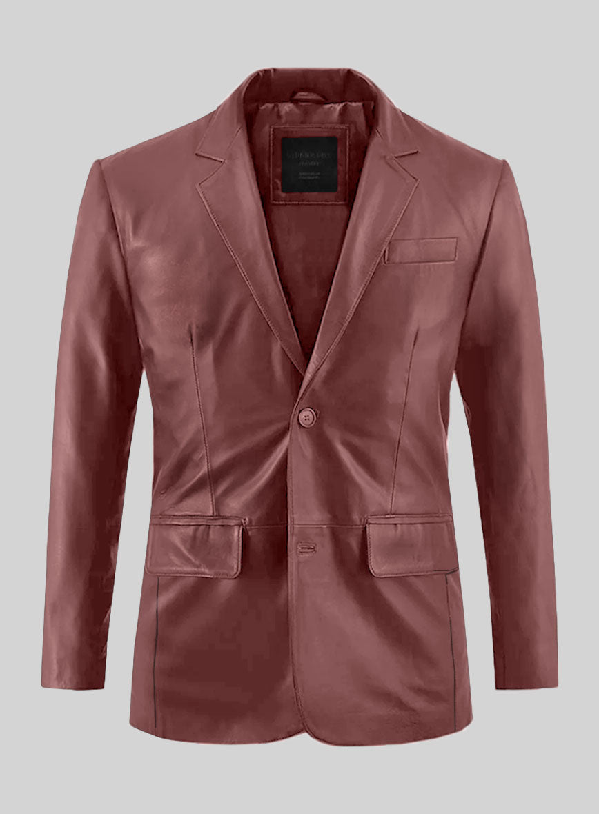 Fermented Burgundy Lambskin Leather Suit - StudioSuits