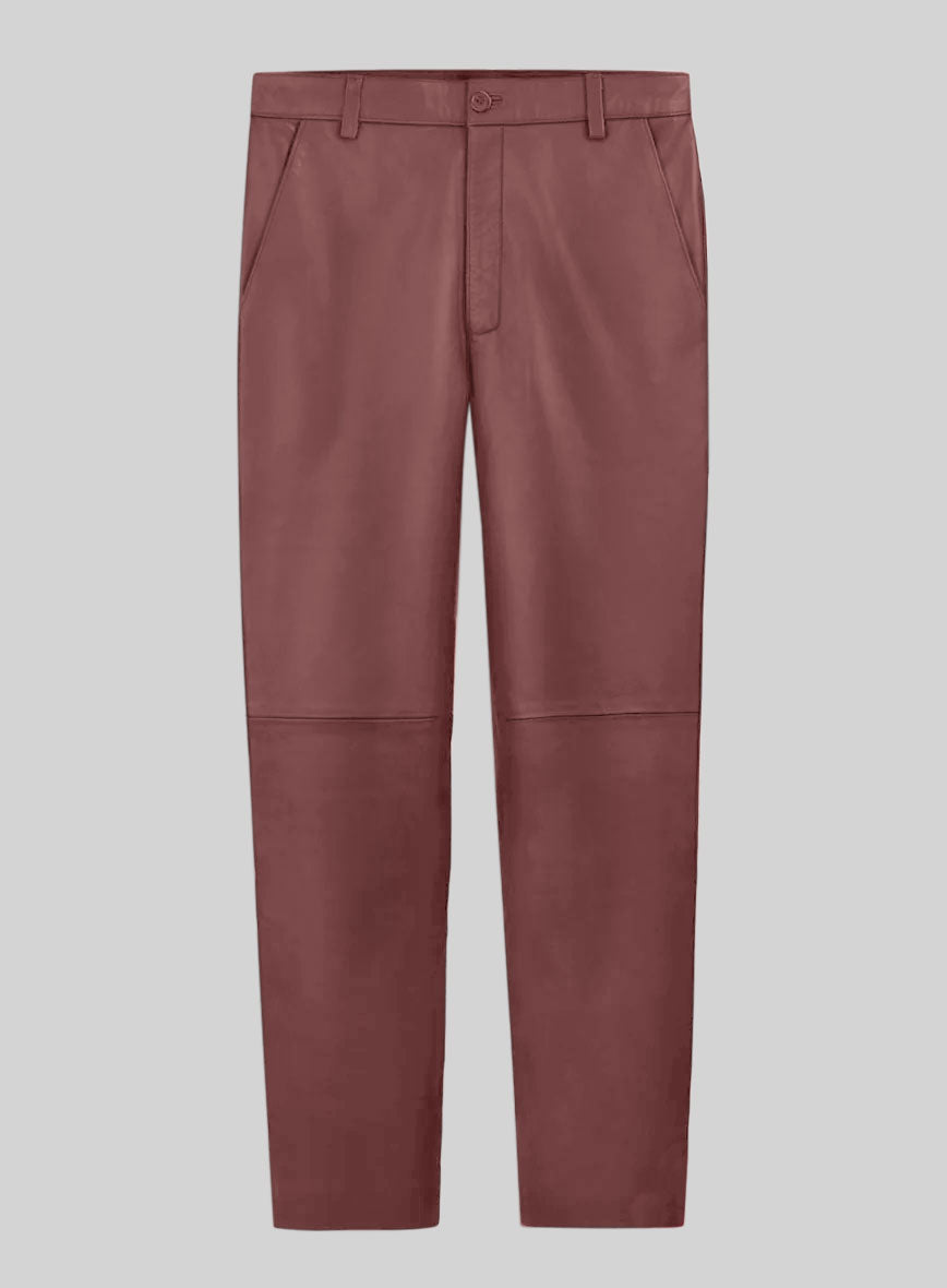 Fermented Burgundy Lambskin Leather Suit - StudioSuits