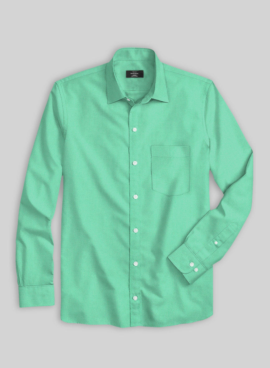 Fern Green Stretch Poplene Shirt - StudioSuits